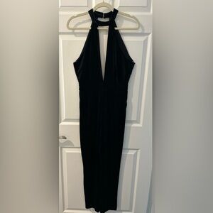 Sunset + Spring Black Halter Maxi Jumpsuit | Size M